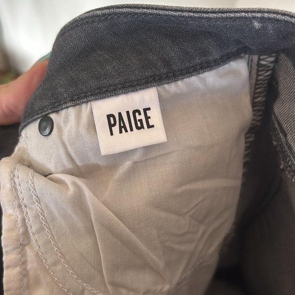 NWOT PAIGE Verdugo Ankle Skinny Jeans Cropped Mid-Rise Gray Stretch Raw Hem - Picture 14 of 16